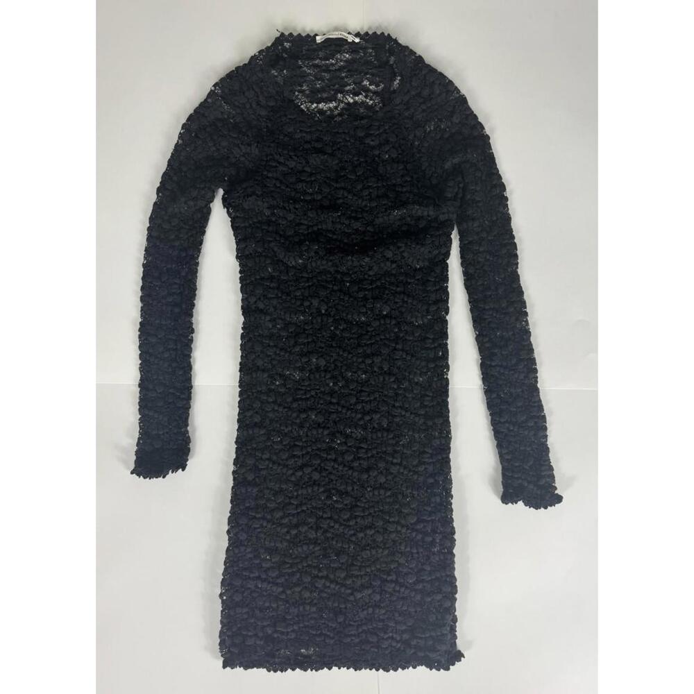 Isabel Marant Black Sheer Mesh Ruched Women's Dress Size 36 US 4